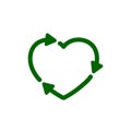 Recycle heart icon. Love eco sign Ã¢â¬â for stock